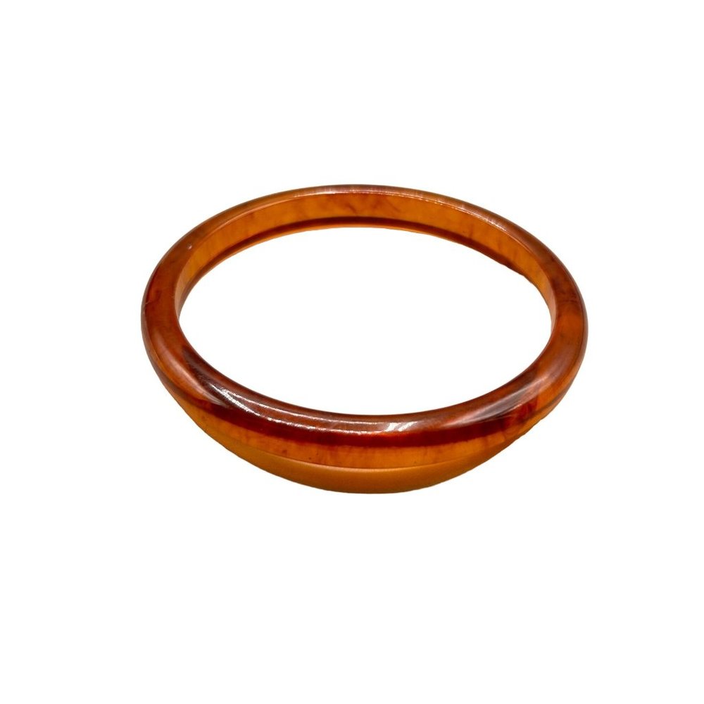 Vintage Apple Juice Bakelite Spacer Bangle Bracelet Collectible Costume Jewelry